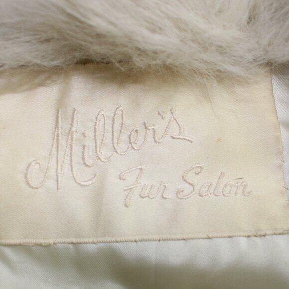 Natural Blue Stripped Fox Jacket with Leather Accent Panels, Size SM/Med - Picture 8 of 10